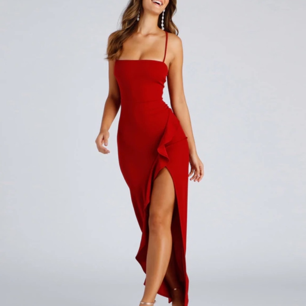 Cute long red dress - brand new with tags